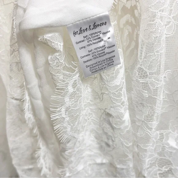 For Love & Lemons Vera Satin Lace Bustier Bridal Gown XS S NWT Crisp White
